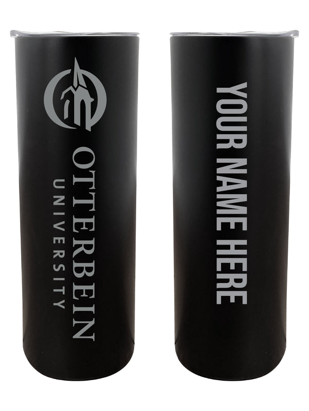 Otterbein University Customizable 20 oz Engraved Insulated Skinny Tumbler Officially Licensed Collegiate Product Black