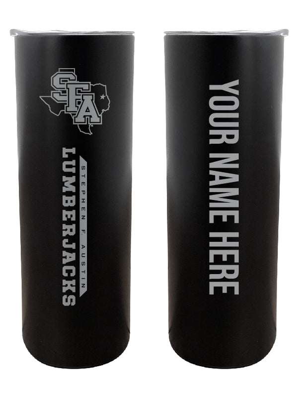 Stephen F. Austin State University Customizable 20 oz Engraved Insulated Skinny Tumbler Officially Licensed Collegiate Product Black