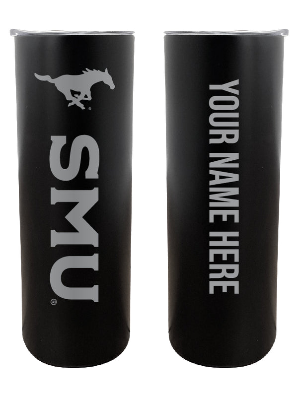 Southern Methodist University Customizable 20 oz Engraved Insulated Skinny Tumbler Officially Licensed Collegiate Product Black