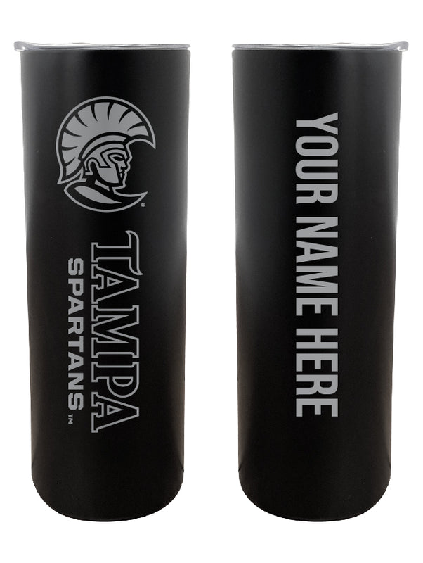 University of Tampa Spartans Customizable 20 oz Engraved Insulated Skinny Tumbler Officially Licensed Collegiate Product Black