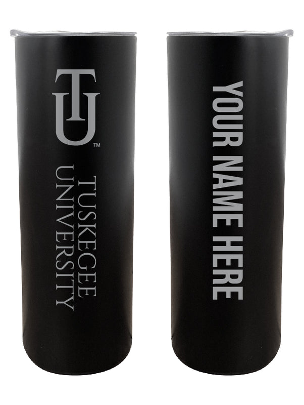 Tuskegee University Customizable 20 oz Engraved Insulated Skinny Tumbler Officially Licensed Collegiate Product Black