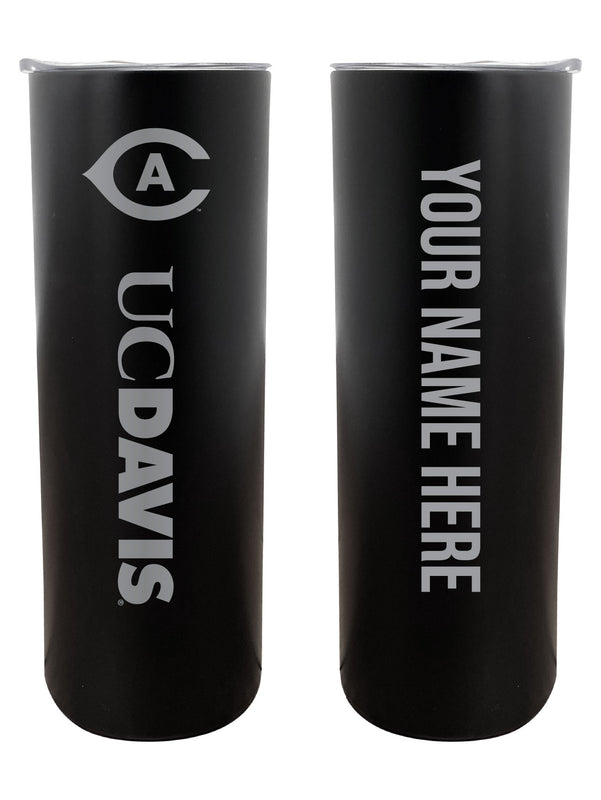 UC Davis Aggies Customizable 20 oz Engraved Insulated Skinny Tumbler Officially Licensed Collegiate Product Black