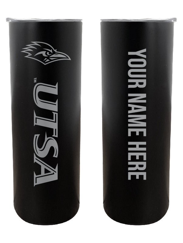 UTSA Road Runners Customizable 20 oz Engraved Insulated Skinny Tumbler Officially Licensed Collegiate Product Black