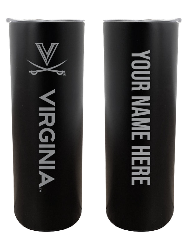 Virginia Cavaliers Customizable 20 oz Engraved Insulated Skinny Tumbler Officially Licensed Collegiate Product Black