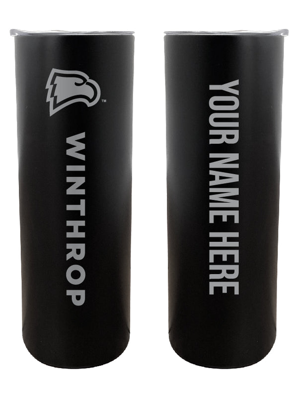 Winthrop University Customizable 20 oz Engraved Insulated Skinny Tumbler Officially Licensed Collegiate Product Black
