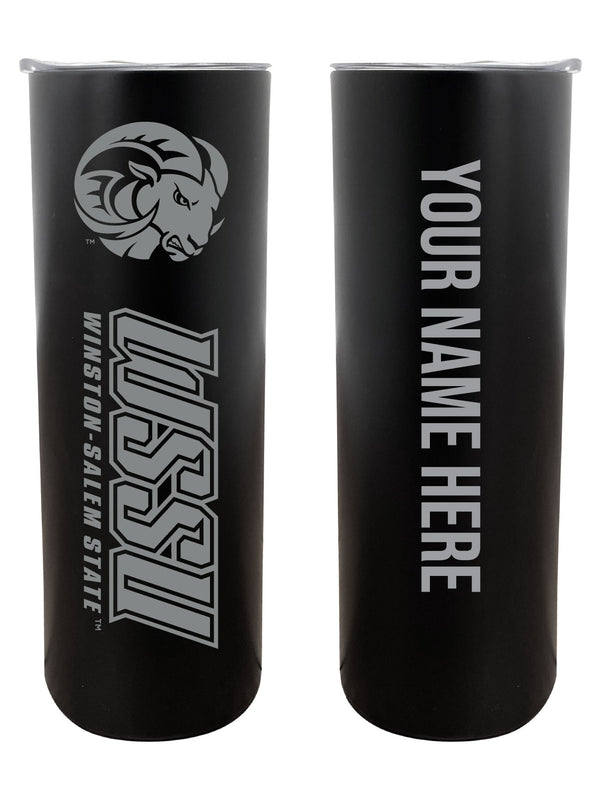 Winston-Salem State Customizable 20 oz Engraved Insulated Skinny Tumbler Officially Licensed Collegiate Product Black