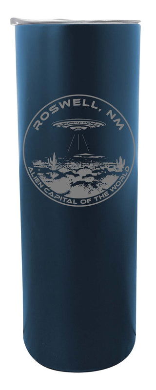 Roswell New Mexico Souvenir 20 oz Engraved Insulated Stainless Steel Skinny Tumbler Navy Single Unit