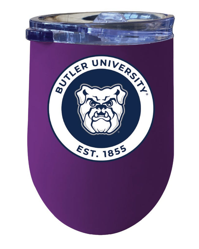 Butler Bulldogs 12 oz Insulated Wine Stainless Steel Tumbler Purple Officially Licensed Collegiate Product Purple