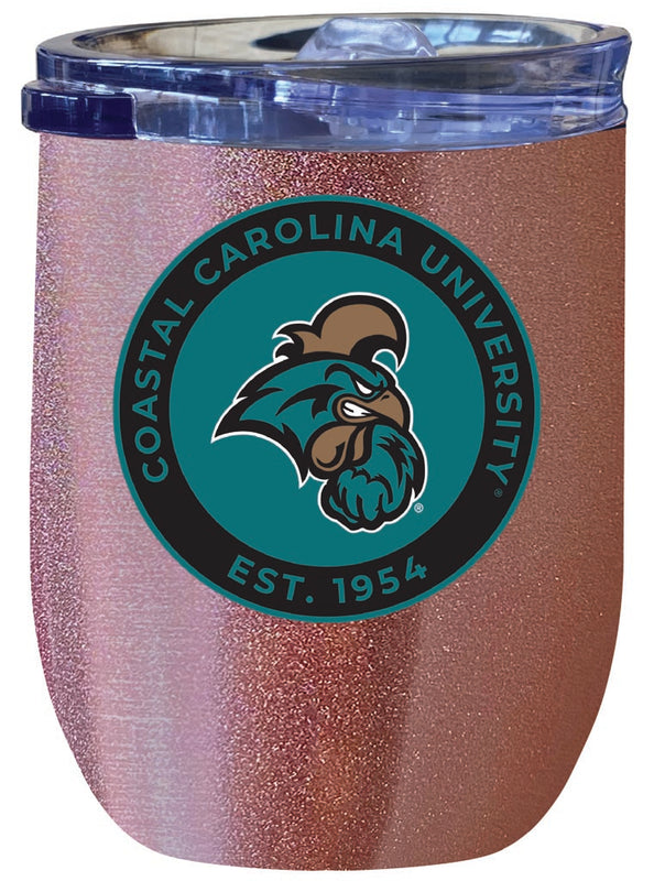 Coastal Carolina University 12 oz Insulated Wine Stainless Steel Tumbler Rose Gold Officially Licensed Collegiate Product Rose Gold