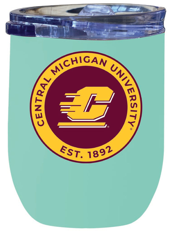 Central Michigan University 12 oz Insulated Wine Stainless Steel Tumbler Seafoam Officially Licensed Collegiate Product Seafoam