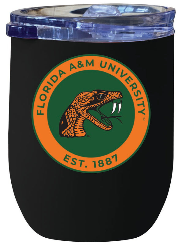 Florida A&M Rattlers 12 oz Insulated Wine Stainless Steel Tumbler Black Officially Licensed Collegiate Product Black