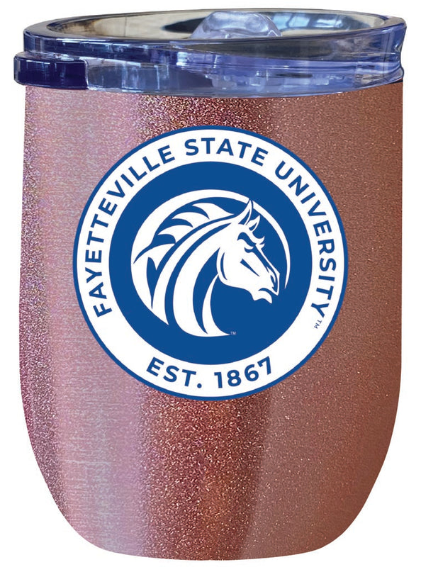 Fayetteville State University 12 oz Insulated Wine Stainless Steel Tumbler Rose Gold Officially Licensed Collegiate Product Rose Gold