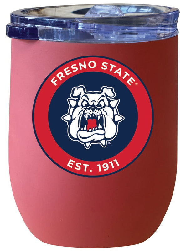 Fresno State Bulldogs 12 oz Insulated Wine Stainless Steel Tumbler Coral Officially Licensed Collegiate Product Coral