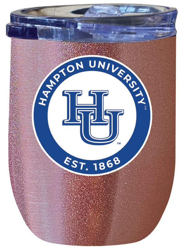 Hampton University 12 oz Insulated Wine Stainless Steel Tumbler Rose Gold Officially Licensed Collegiate Product Rose Gold