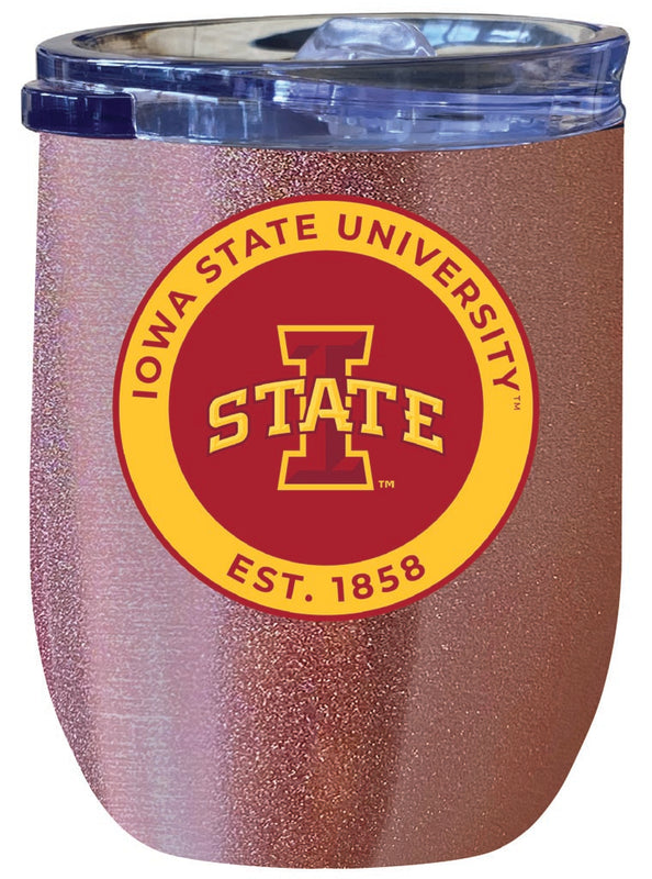 Iowa State Cyclones 12 oz Insulated Wine Stainless Steel Tumbler Rose Gold Officially Licensed Collegiate Product Rose Gold