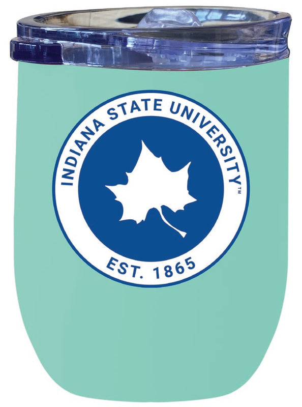 Indiana State University 12 oz Insulated Wine Stainless Steel Tumbler Seafoam Officially Licensed Collegiate Product Seafoam