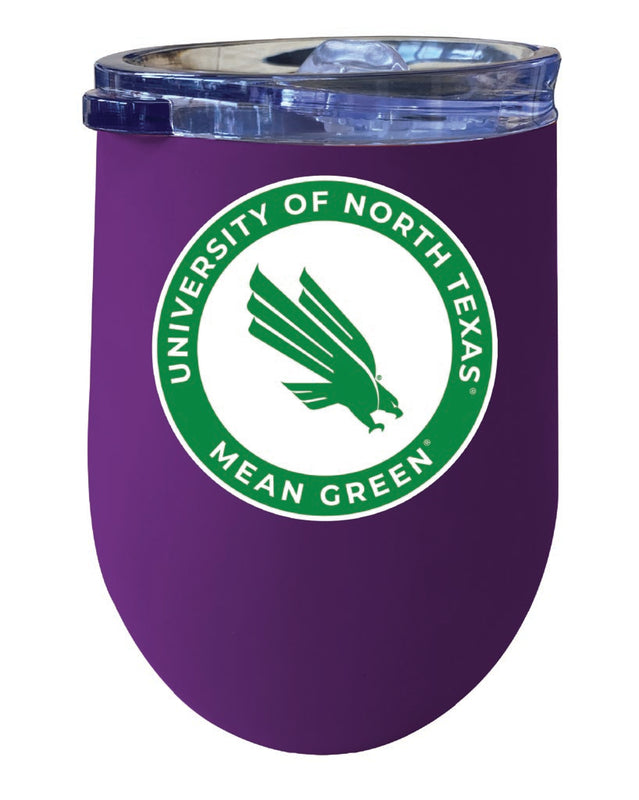North Texas 12 oz Insulated Wine Stainless Steel Tumbler Purple Officially Licensed Collegiate Product Purple