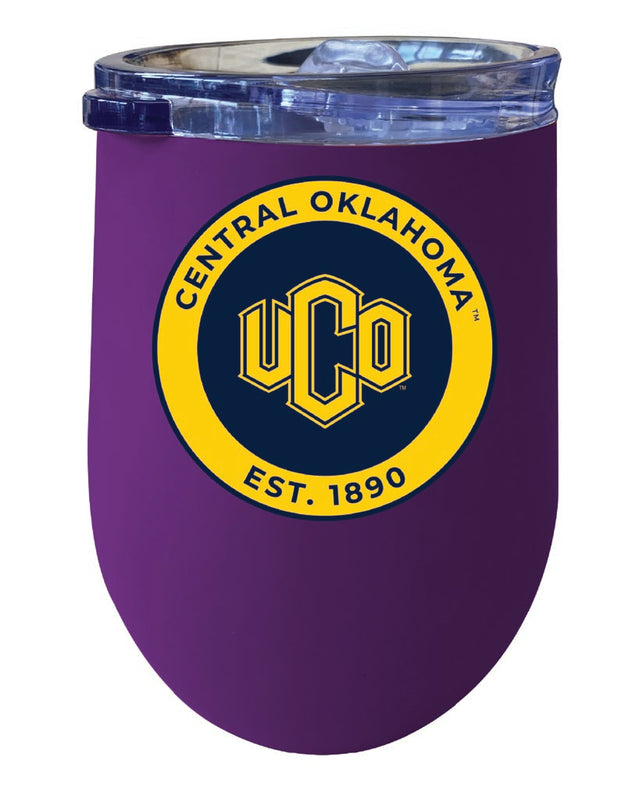 University of Central Oklahoma Bronchos 12 oz Insulated Wine Stainless Steel Tumbler Purple Officially Licensed Collegiate Product Purple