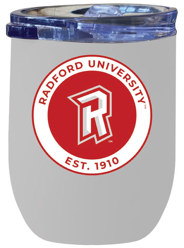 Radford University Highlanders 12 oz Insulated Wine Stainless Steel Tumbler White Officially Licensed Collegiate Product White