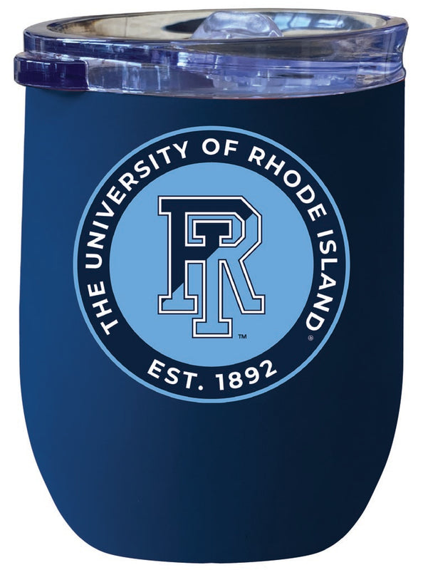 Rhode Island University 12 oz Insulated Wine Stainless Steel Tumbler Navy Officially Licensed Collegiate Product Navy