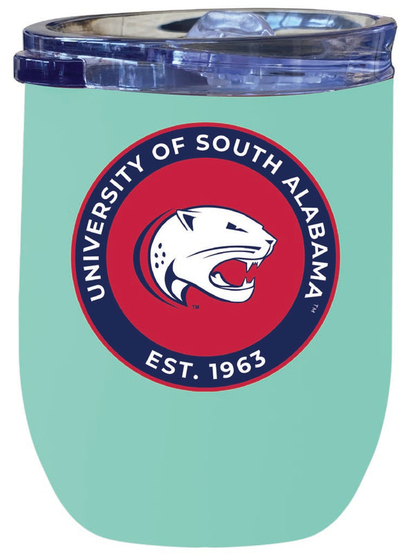 University of South Alabama 12 oz Insulated Wine Stainless Steel Tumbler Seafoam Officially Licensed Collegiate Product Seafoam