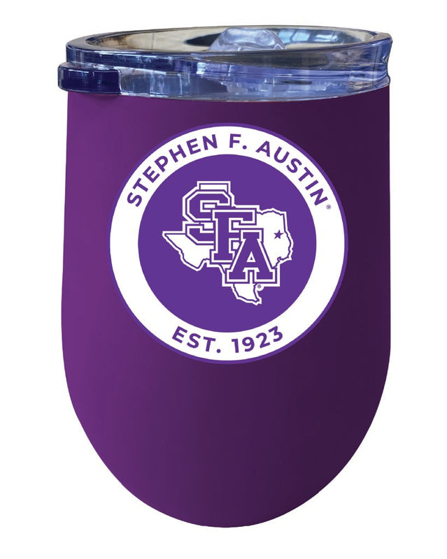 Stephen F. Austin State University 12 oz Insulated Wine Stainless Steel Tumbler Purple Officially Licensed Collegiate Product Purple