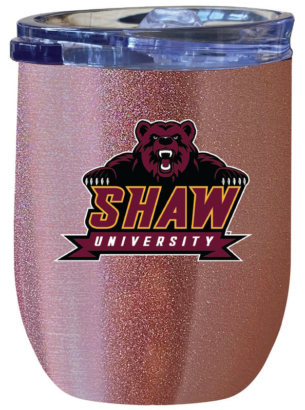 Shaw University Bears 12 oz Insulated Wine Stainless Steel Tumbler Rose Gold Officially Licensed Collegiate Product Rose Gold