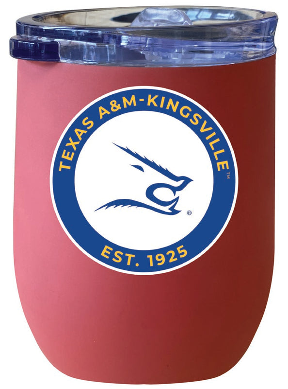 Texas A&M Kingsville Javelinas 12 oz Insulated Wine Stainless Steel Tumbler Coral Officially Licensed Collegiate Product Coral