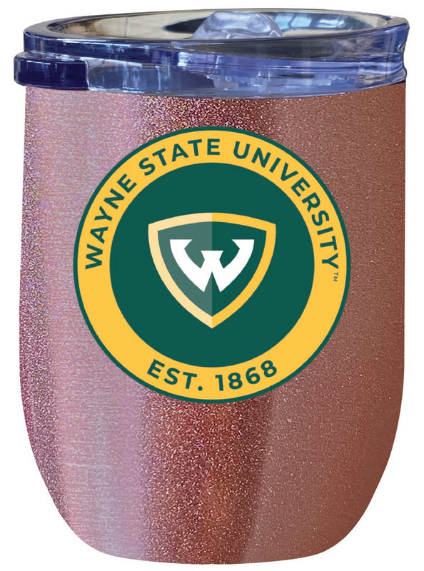 Wayne State 12 oz Insulated Wine Stainless Steel Tumbler Rose Gold Officially Licensed Collegiate Product Rose Gold