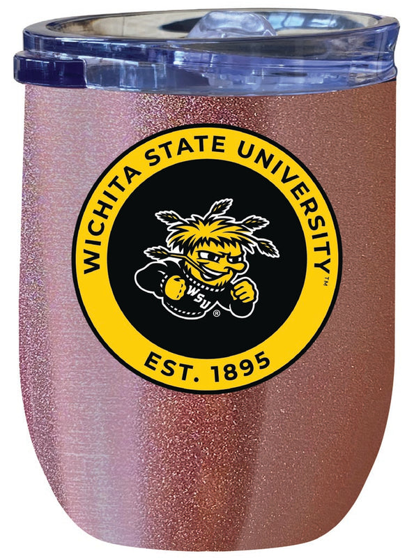Wichita State Shockers 12 oz Insulated Wine Stainless Steel Tumbler Rose Gold Officially Licensed Collegiate Product Rose Gold