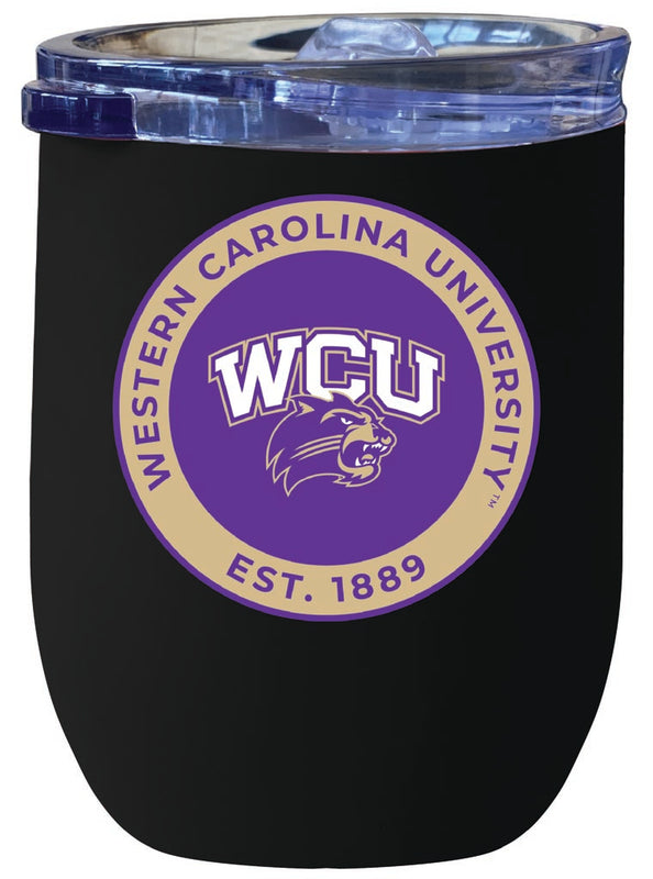 Western Carolina University 12 oz Insulated Wine Stainless Steel Tumbler Black Officially Licensed Collegiate Product Black