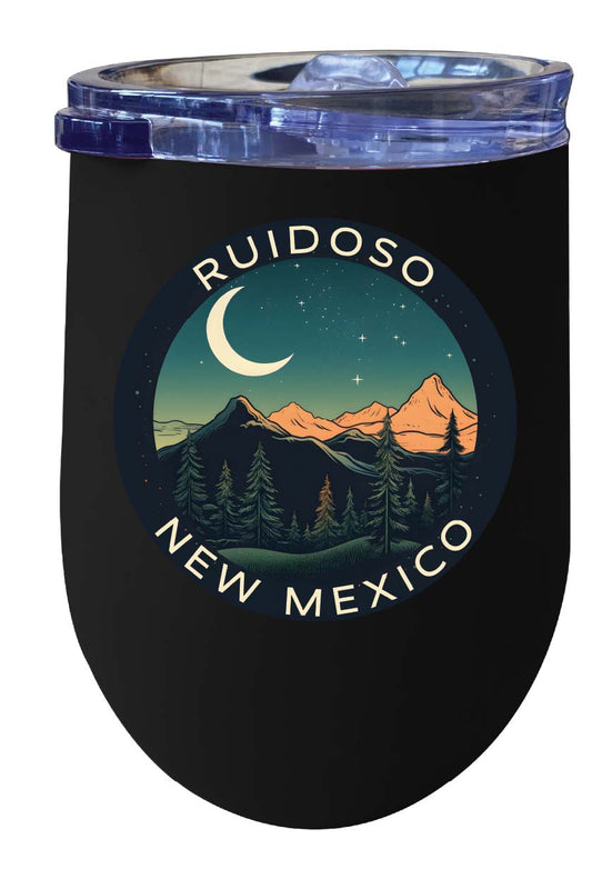 Ruidoso New Mexico Design A Souvenir 12 oz Insulated Wine Stainless Steel Tumbler Black Single