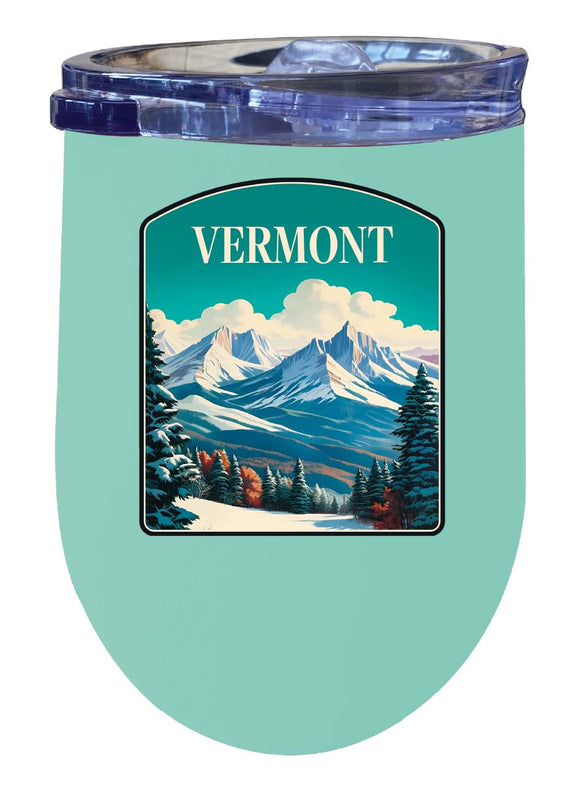 Vermont Design A Souvenir 12 oz Insulated Wine Stainless Steel Tumbler Seafoam 2-Pack