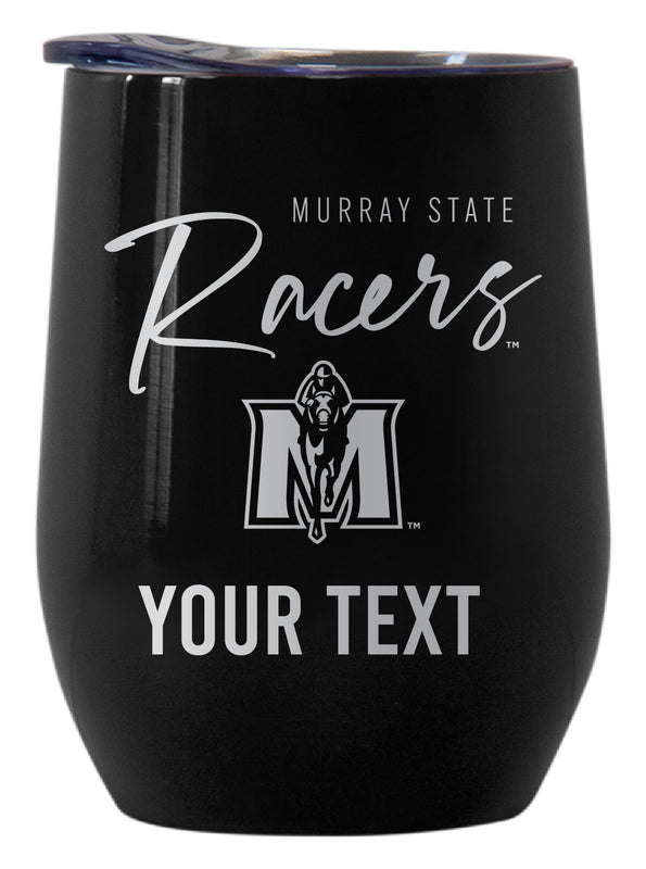 Murray State University Customizable Officially Licensed 12 oz Engraved Insulated Wine Tumbler Black
