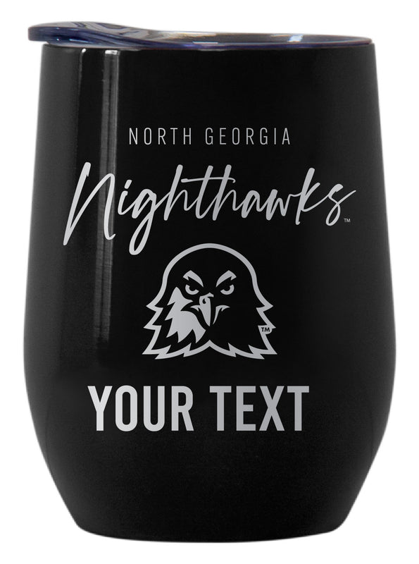 North Georgia Nighhawks Customizable Officially Licensed 12 oz Engraved Insulated Wine Tumbler Black
