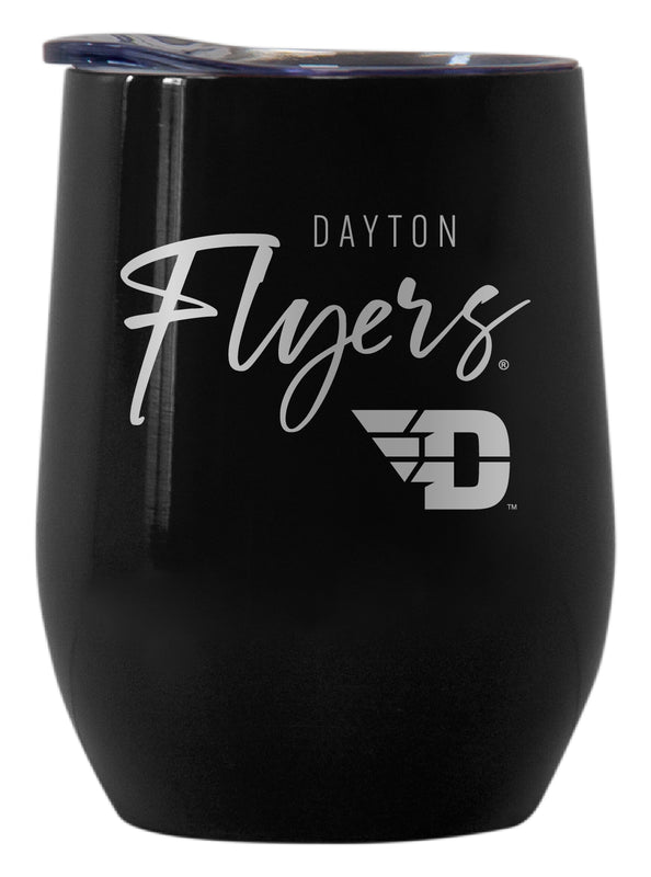 Dayton Flyers Officially Licensed 12 oz Engraved Insulated Wine Stainless Steel Tumbler Black