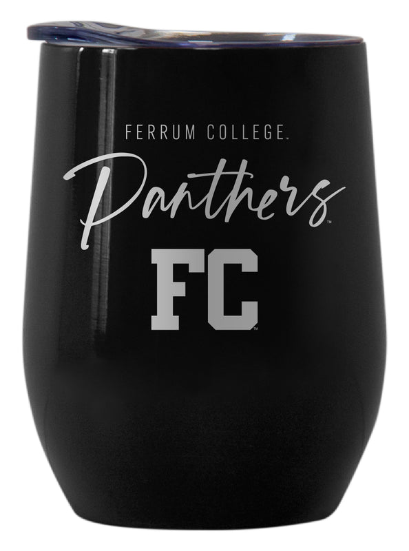 Ferrum College Officially Licensed 12 oz Engraved Insulated Wine Stainless Steel Tumbler Black