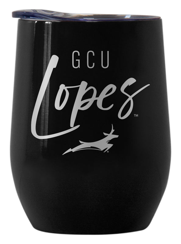 Grand Canyon University Lopes Officially Licensed 12 oz Engraved Insulated Wine Stainless Steel Tumbler Black