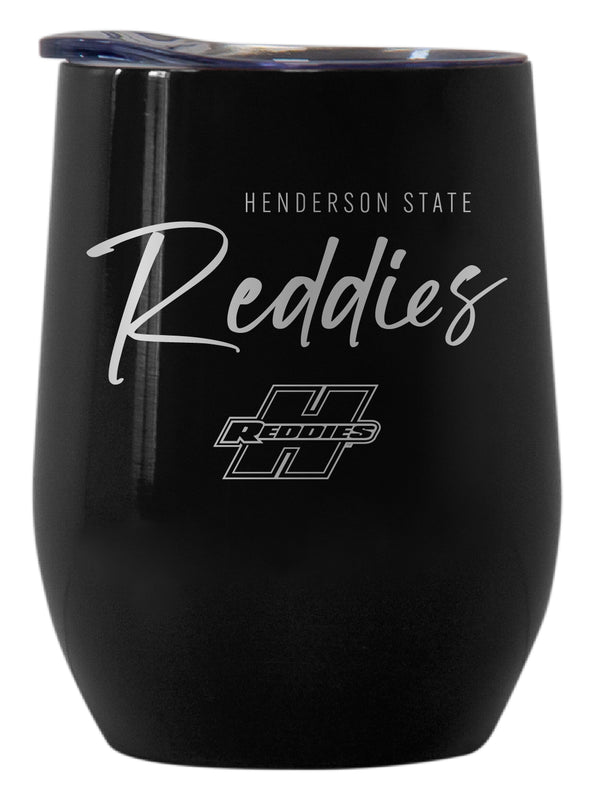 Henderson State Reddies Officially Licensed 12 oz Engraved Insulated Wine Stainless Steel Tumbler Black