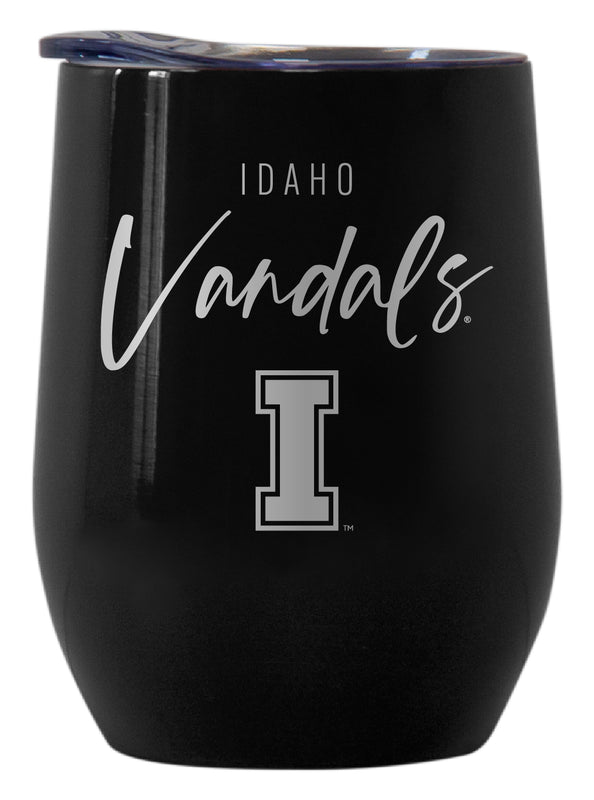 Idaho Vandals Officially Licensed 12 oz Engraved Insulated Wine Stainless Steel Tumbler Black