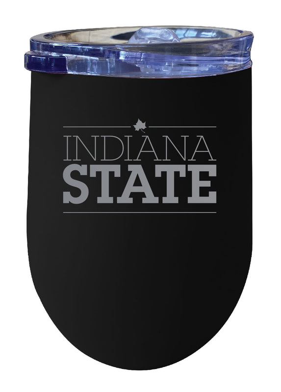 Indiana State University 12 oz Engraved Insulated Wine Stainless Steel Tumbler White Officially Licensed Collegiate Product