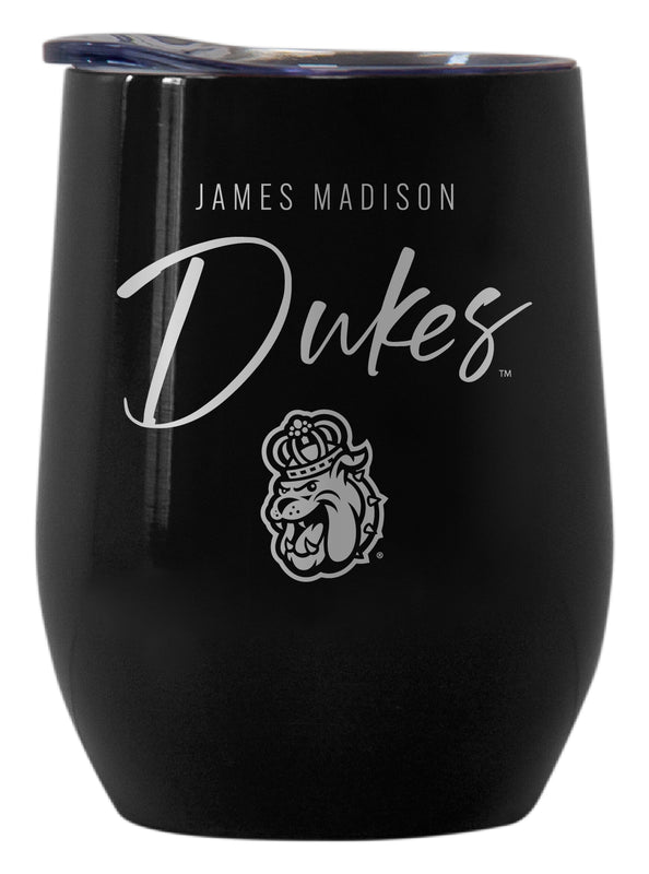 James Madison Dukes Officially Licensed 12 oz Engraved Insulated Wine Stainless Steel Tumbler Black