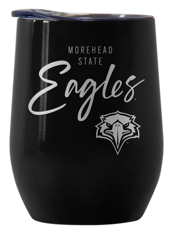 Morehead State University Officially Licensed 12 oz Engraved Insulated Wine Stainless Steel Tumbler Black