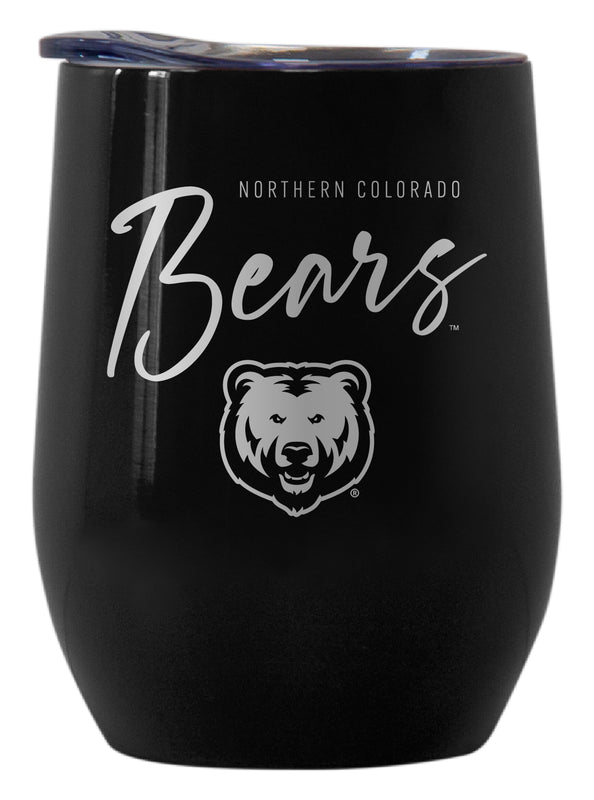 Northern Colorado Bears Officially Licensed 12 oz Engraved Insulated Wine Stainless Steel Tumbler Black