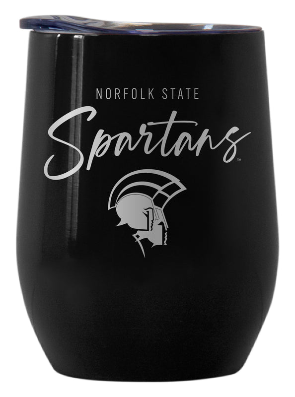 Norfolk State University Officially Licensed 12 oz Engraved Insulated Wine Stainless Steel Tumbler Black