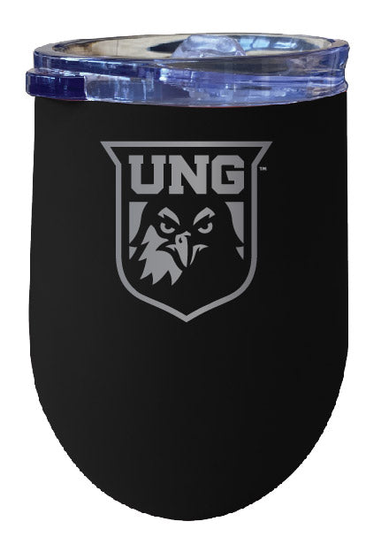 North Georgia Nighhawks 12 oz Engraved Insulated Wine Stainless Steel Tumbler Black Officially Licensed Collegiate Product