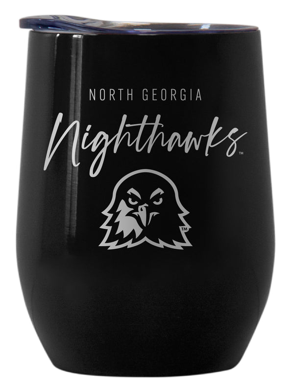North Georgia Nighthawks Officially Licensed 12 oz Engraved Insulated Wine Stainless Steel Tumbler Black