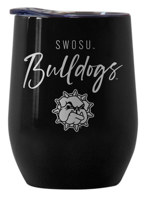 Southwestern Oklahoma State University Officially Licensed 12 oz Engraved Insulated Wine Stainless Steel Tumbler Black