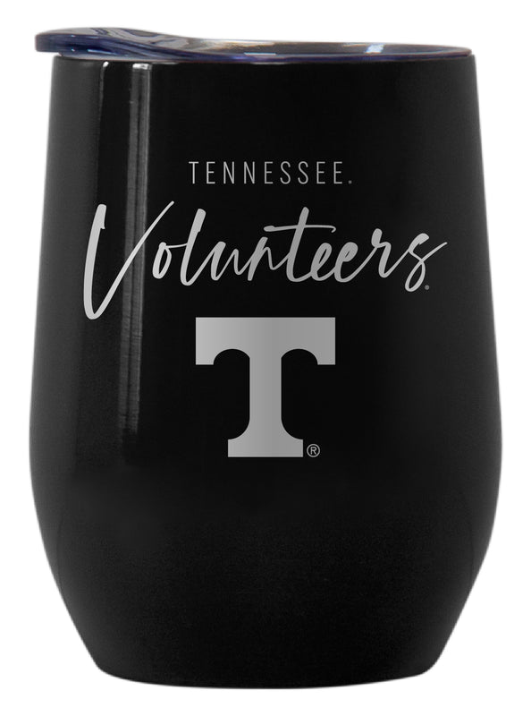 Tennessee Knoxville Volunteers Officially Licensed 12 oz Engraved Insulated Wine Stainless Steel Tumbler Black