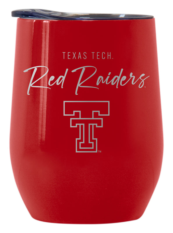 Texas Tech Red Raiders Officially Licensed 12 oz Engraved Insulated Wine Stainless Steel Tumbler Red